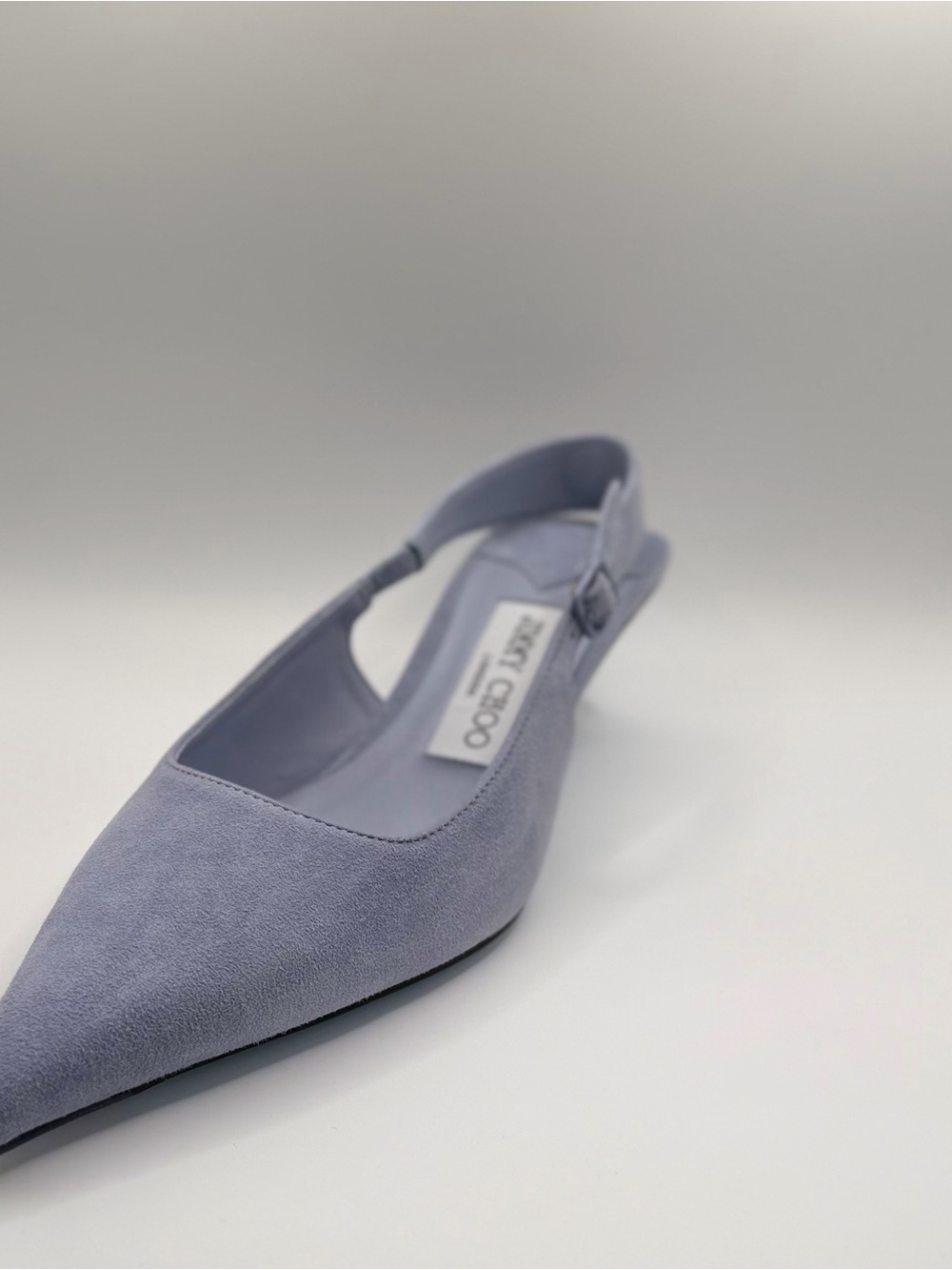 Jimmy Choo Lavender Suede Pointed Slingback Flats